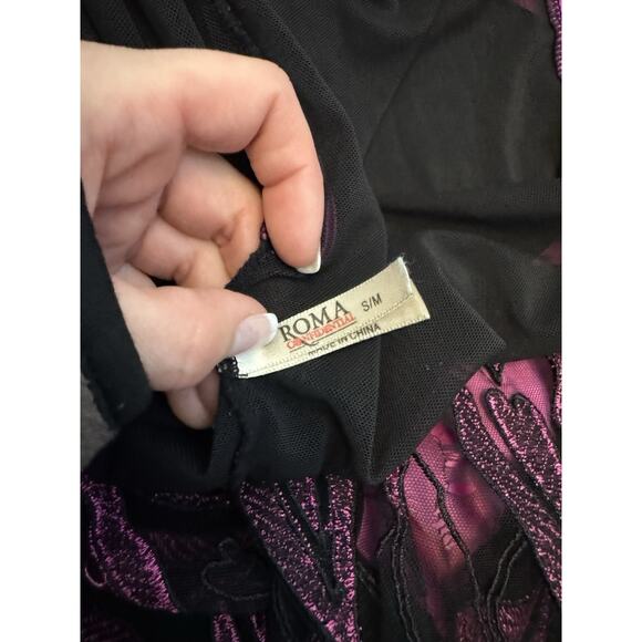 Roma Confidential black pink sheer heart Robe Size S/M indie whimsigoth coquette - Picture 8 of 8